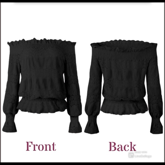 🖤HP🖤 1 XXL LEFT•Black Off-Shoulder Blouse - Picture 3 of 7